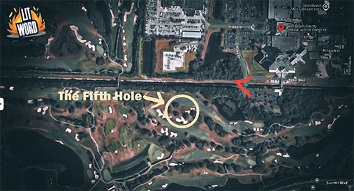 Google map with markings from the alleged assassination attempt scene.